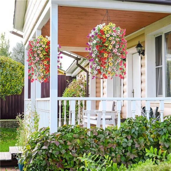 Artificial Flowers for Outdoors Hanging Faux Plants for Spring Summer - Picture 6 of 7